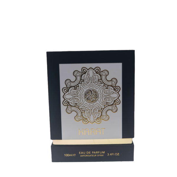 Parfum Karat Maison Alhambra, boîte d'emballage officielle avec le logo et les informations produit, sur fond blanc.